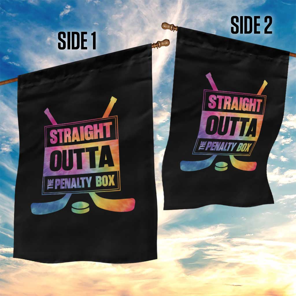 Straight Outta The Penalty Box Garden Flag Tie Dye Effect Hockey Player Gift TS12 Print Your Wear
