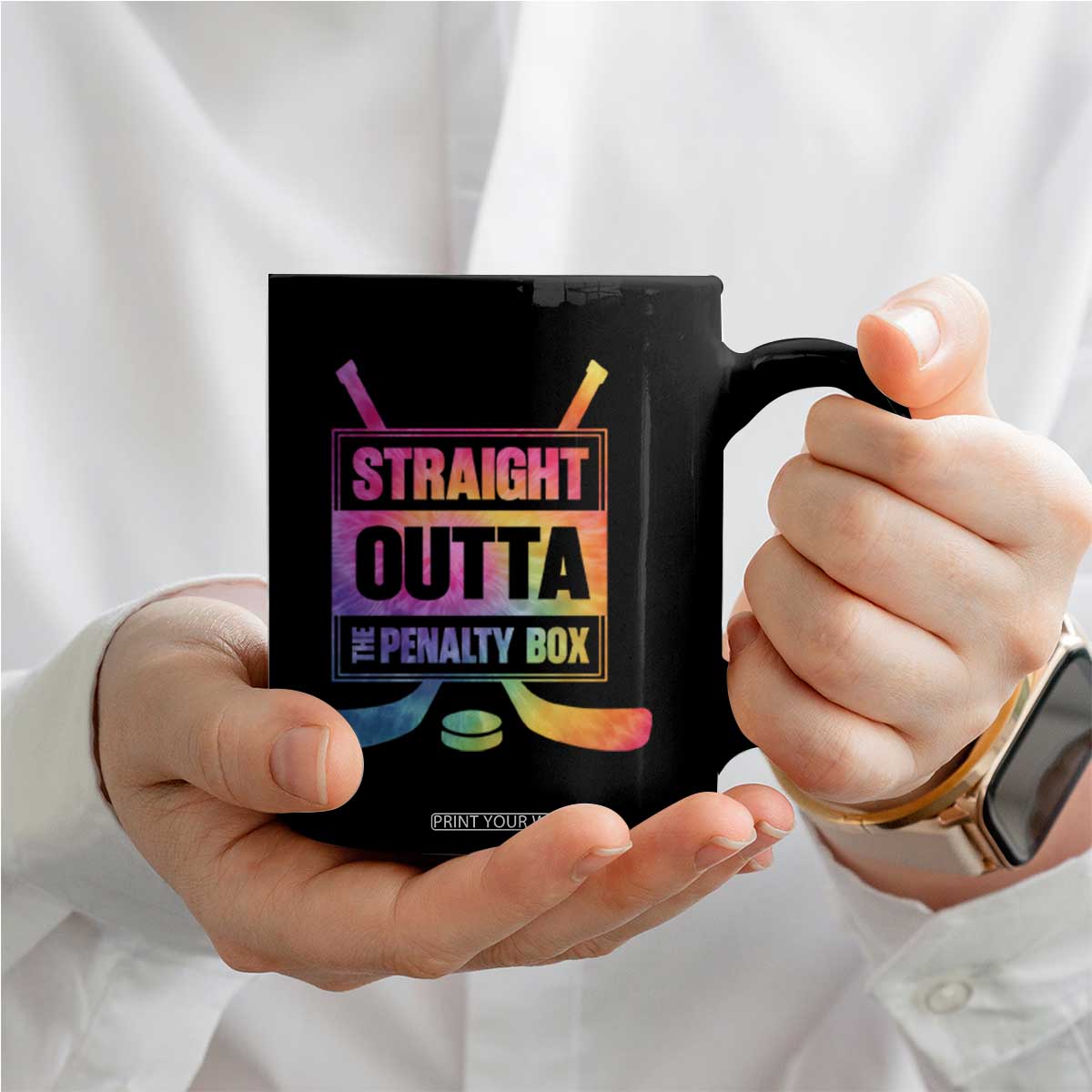 Straight Outta The Penalty Box Coffee Mug Tie Dye Effect Hockey Player Gift TS12 Print Your Wear