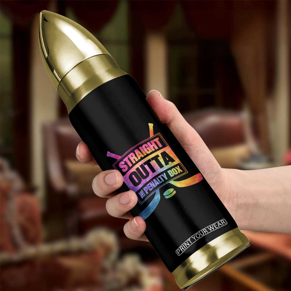Straight Outta The Penalty Box Bullet Tumbler Tie Dye Effect Hockey Player Gift TS12 Print Your Wear