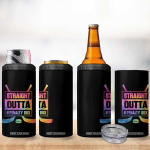 Straight Outta The Penalty Box 4 in 1 Can Cooler Tumbler Tie Dye Effect Hockey Player Gift TS12 Print Your Wear
