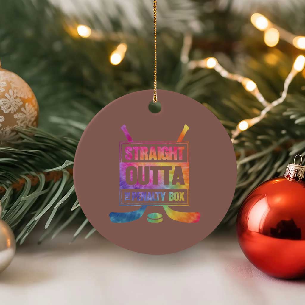 Straight Outta The Penalty Box Ceramic Ornament Tie Dye Effect Hockey Player Gift TS12 1pc Mocha Print Your Wear
