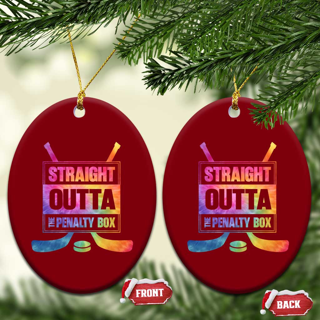 Straight Outta The Penalty Box Ceramic Ornament Tie Dye Effect Hockey Player Gift TS12 Print Your Wear