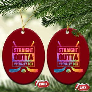 Straight Outta The Penalty Box Ceramic Ornament Tie Dye Effect Hockey Player Gift TS12 Print Your Wear