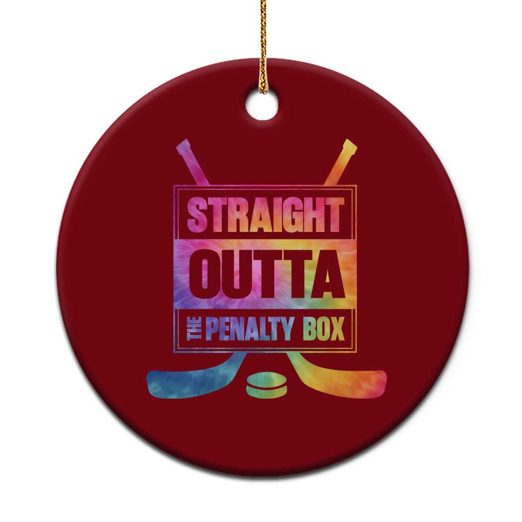 Straight Outta The Penalty Box Ceramic Ornament Tie Dye Effect Hockey Player Gift TS12 1pc Red Print Your Wear
