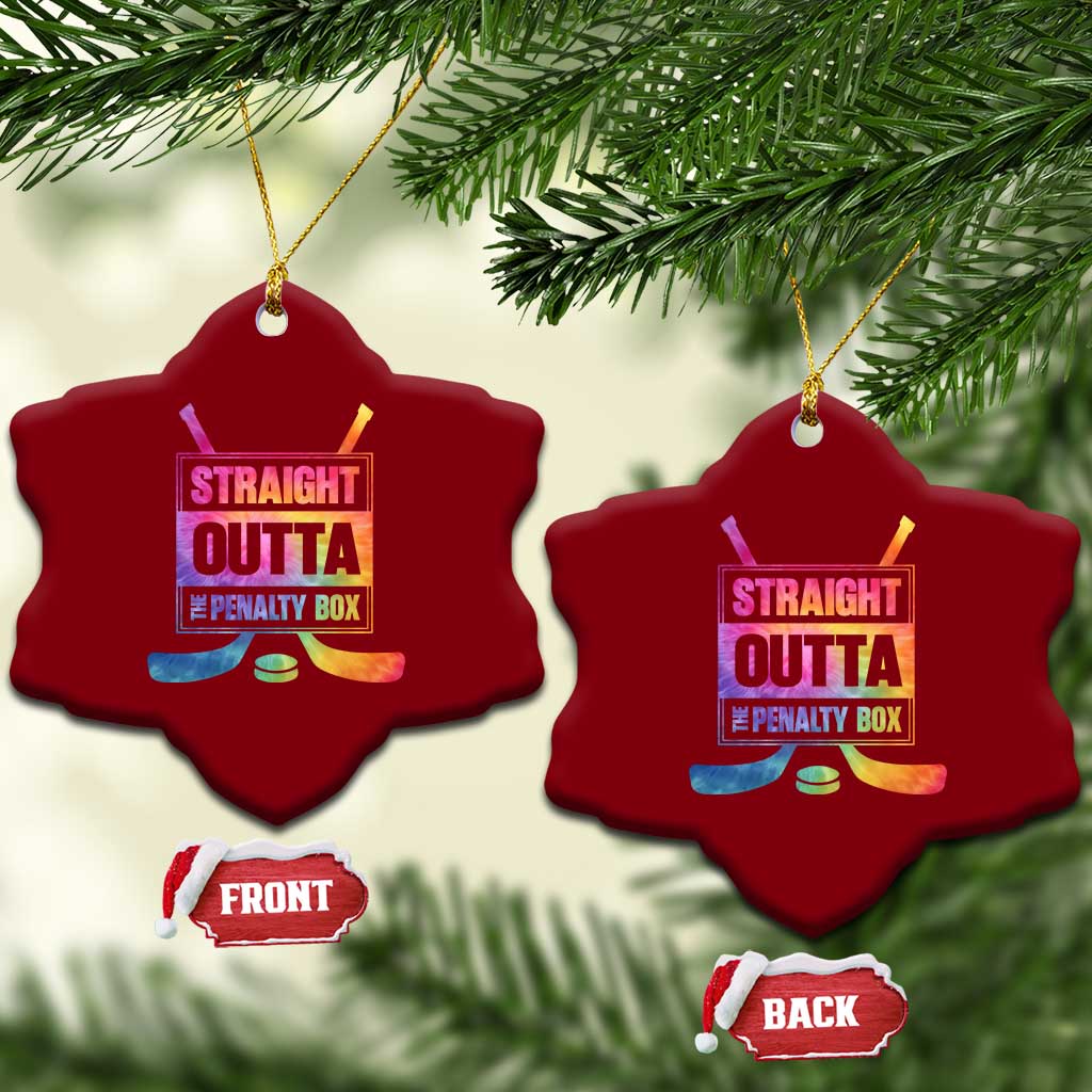 Straight Outta The Penalty Box Ceramic Ornament Tie Dye Effect Hockey Player Gift TS12 Print Your Wear