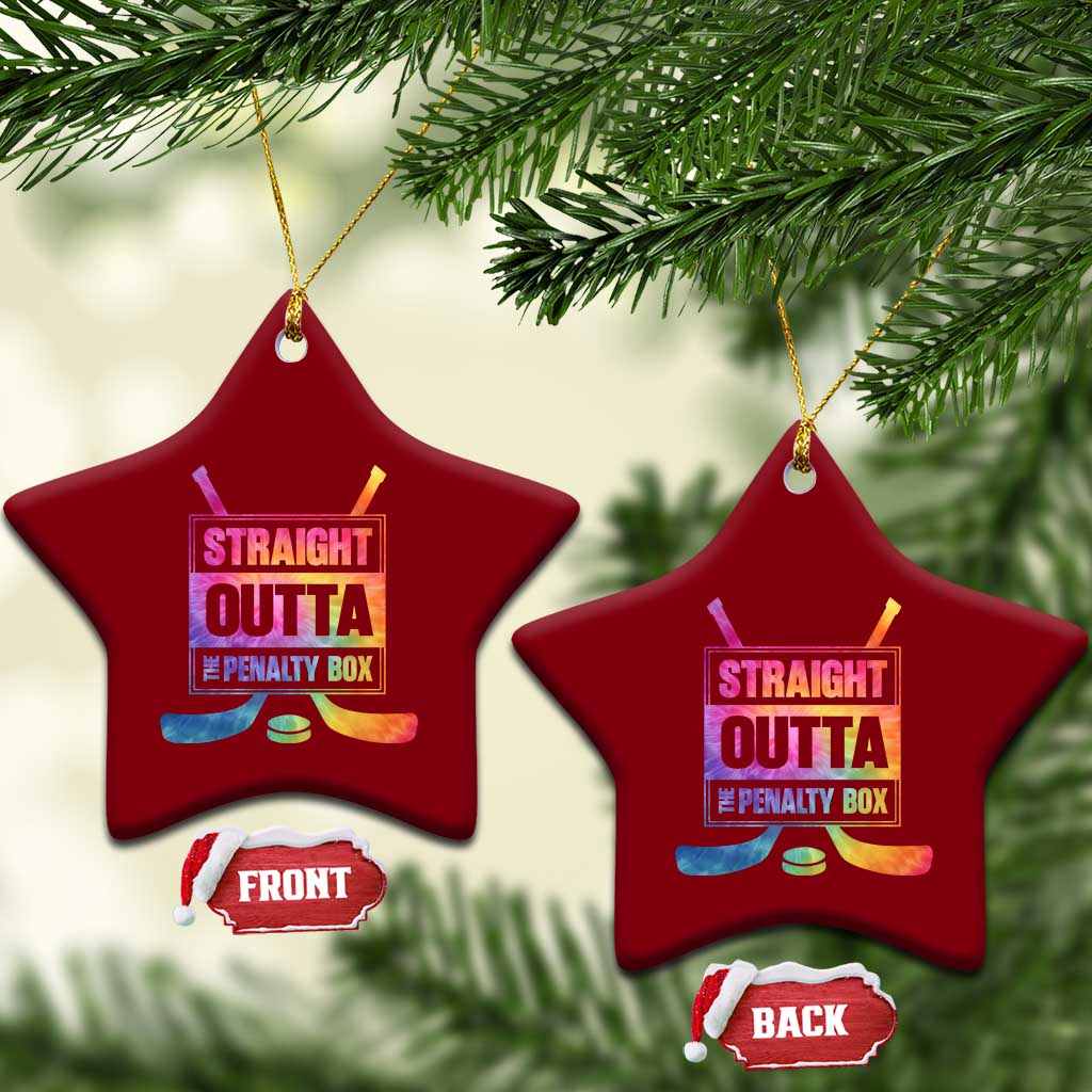 Straight Outta The Penalty Box Ceramic Ornament Tie Dye Effect Hockey Player Gift TS12 Print Your Wear