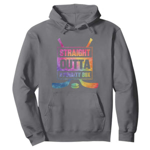 Straight Outta The Penalty Box Hoodie Tie Dye Effect Hockey Player Gift TS12 Charcoal Print Your Wear