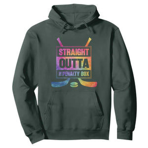 Straight Outta The Penalty Box Hoodie Tie Dye Effect Hockey Player Gift TS12 Dark Forest Green Print Your Wear