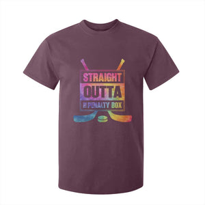 Straight Outta The Penalty Box T Shirt For Kid Tie Dye Effect Hockey Player Gift TS12 Maroon Print Your Wear