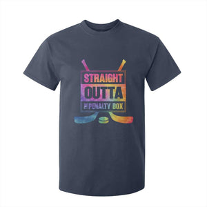 Straight Outta The Penalty Box T Shirt For Kid Tie Dye Effect Hockey Player Gift TS12 Navy Print Your Wear