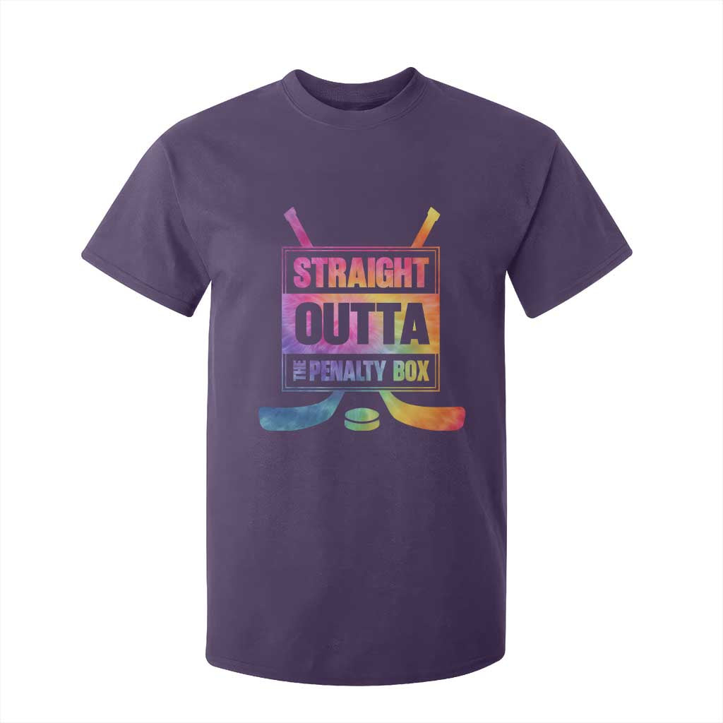 Straight Outta The Penalty Box T Shirt For Kid Tie Dye Effect Hockey Player Gift TS12 Purple Print Your Wear