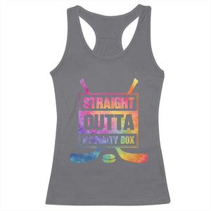 Straight Outta The Penalty Box Racerback Tank Top Tie Dye Effect Hockey Player Gift TS12 Charcoal Print Your Wear