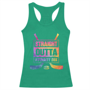 Straight Outta The Penalty Box Racerback Tank Top Tie Dye Effect Hockey Player Gift TS12 Irish Green Print Your Wear