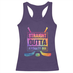 Straight Outta The Penalty Box Racerback Tank Top Tie Dye Effect Hockey Player Gift TS12 Purple Print Your Wear