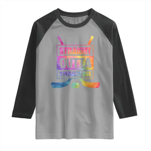 Straight Outta The Penalty Box Raglan Shirt Tie Dye Effect Hockey Player Gift TS12 Sport Gray Black Print Your Wear
