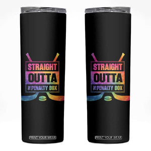 Straight Outta The Penalty Box Skinny Tumbler Tie Dye Effect Hockey Player Gift TS12 Black Print Your Wear