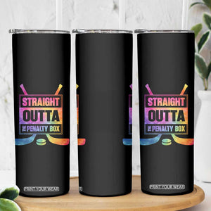 Straight Outta The Penalty Box Skinny Tumbler Tie Dye Effect Hockey Player Gift TS12 Print Your Wear