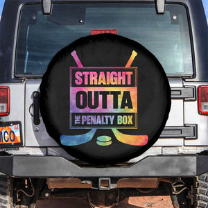 Straight Outta The Penalty Box Spare Tire Cover Tie Dye Effect Hockey Player Gift TS12 No hole Black Print Your Wear