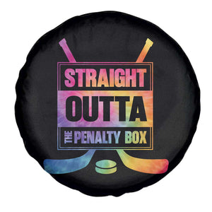 Straight Outta The Penalty Box Spare Tire Cover Tie Dye Effect Hockey Player Gift TS12 Print Your Wear