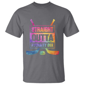 Straight Outta The Penalty Box T Shirt Tie Dye Effect Hockey Player Gift TS12 Charcoal Print Your Wear