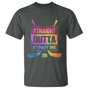 Straight Outta The Penalty Box T Shirt Tie Dye Effect Hockey Player Gift TS12 Dark Heather Print Your Wear