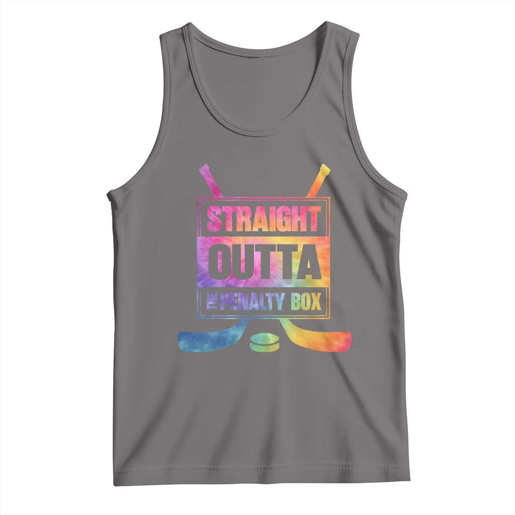 Straight Outta The Penalty Box Tank Top Tie Dye Effect Hockey Player Gift TS12 Deep Heather Print Your Wear