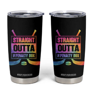 Straight Outta The Penalty Box Tumbler Cup Tie Dye Effect Hockey Player Gift TS12 Black Print Your Wear