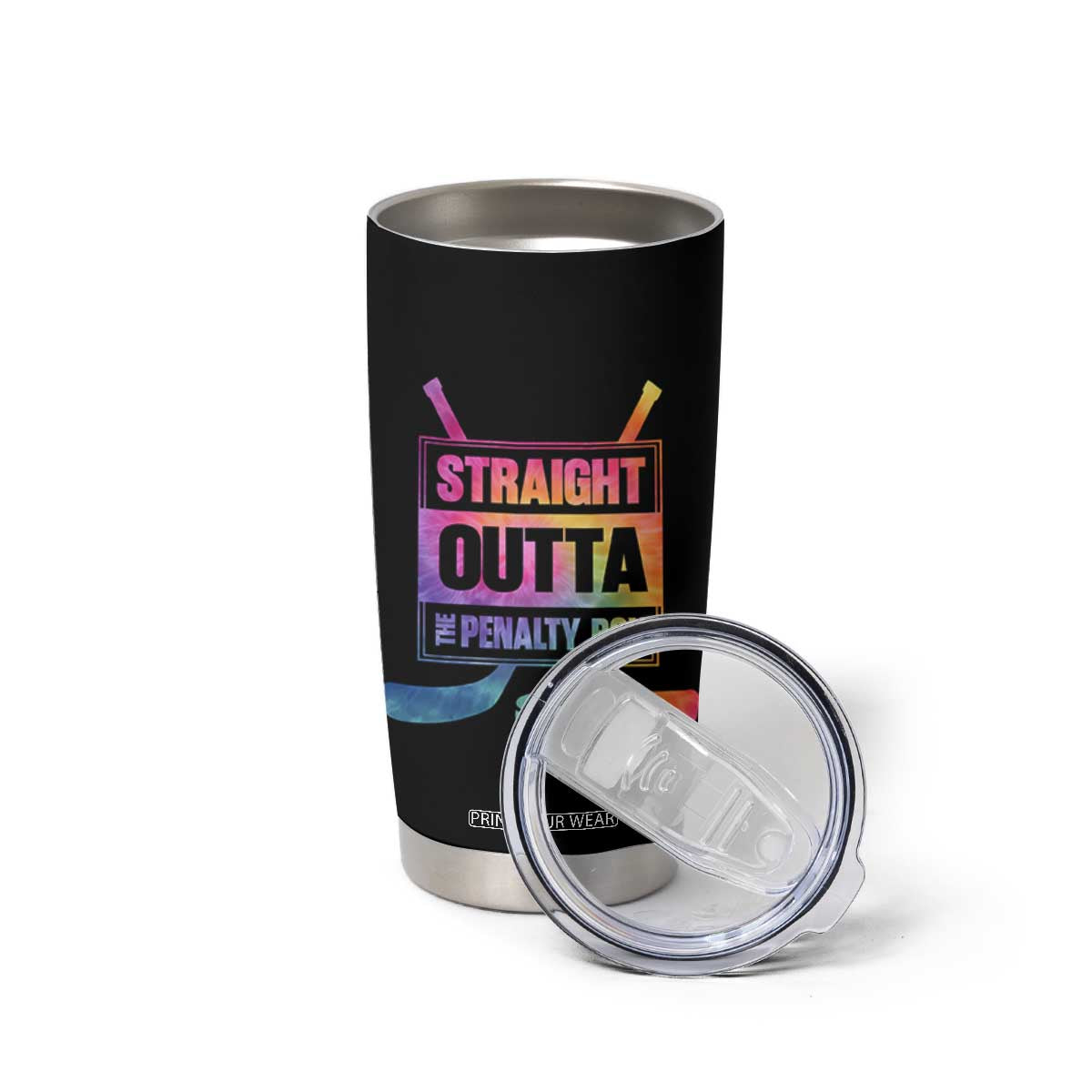 Straight Outta The Penalty Box Tumbler Cup Tie Dye Effect Hockey Player Gift TS12 Print Your Wear