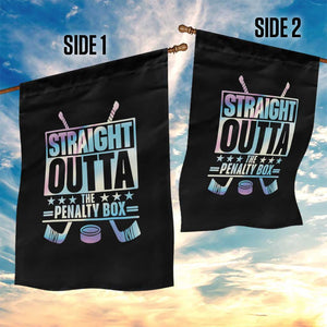 Straight Outta The Penalty Box Garden Flag Iridescent Effect Hockey Player Gift TS12 Print Your Wear