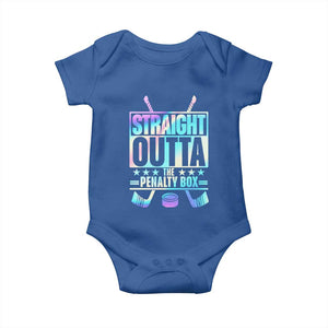 Straight Outta The Penalty Box Baby Onesie Iridescent Effect Hockey Player Gift TS12 Royal Blue Print Your Wear