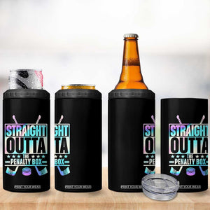 Straight Outta The Penalty Box 4 in 1 Can Cooler Tumbler Iridescent Effect Hockey Player Gift TS12 Print Your Wear