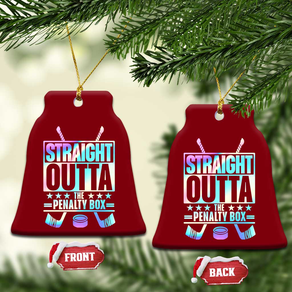 Straight Outta The Penalty Box Ceramic Ornament Iridescent Effect Hockey Player Gift TS12 Print Your Wear