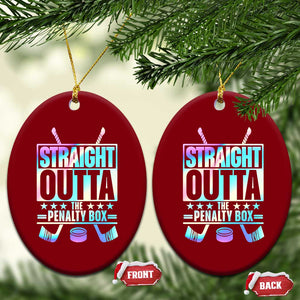 Straight Outta The Penalty Box Ceramic Ornament Iridescent Effect Hockey Player Gift TS12 Print Your Wear