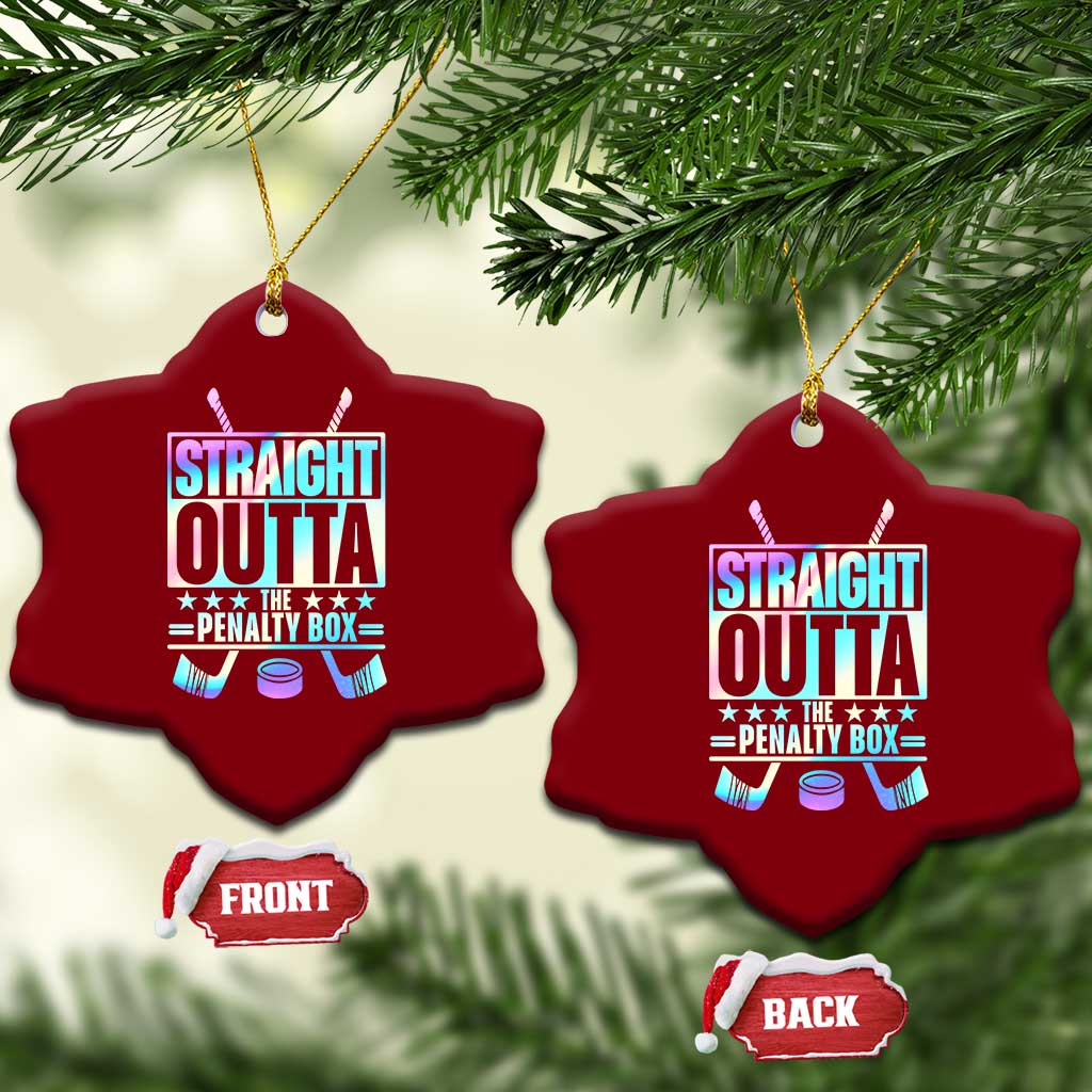 Straight Outta The Penalty Box Ceramic Ornament Iridescent Effect Hockey Player Gift TS12 Print Your Wear