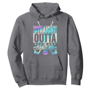 Straight Outta The Penalty Box Hoodie Iridescent Effect Hockey Player Gift TS12 Charcoal Print Your Wear