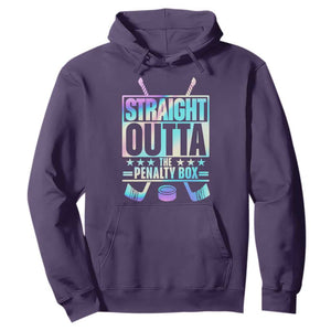 Straight Outta The Penalty Box Hoodie Iridescent Effect Hockey Player Gift TS12 Purple Print Your Wear