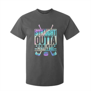 Straight Outta The Penalty Box T Shirt For Kid Iridescent Effect Hockey Player Gift TS12 Dark Heather Print Your Wear