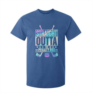 Straight Outta The Penalty Box T Shirt For Kid Iridescent Effect Hockey Player Gift TS12 Royal Blue Print Your Wear