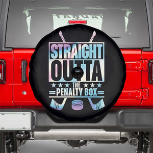Straight Outta The Penalty Box Spare Tire Cover Iridescent Effect Hockey Player Gift TS12 Black Print Your Wear