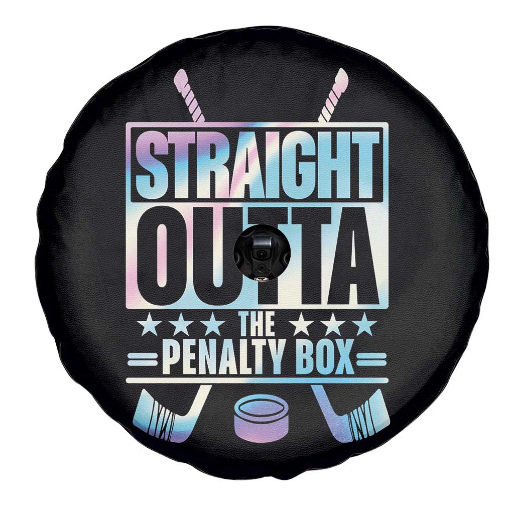 Straight Outta The Penalty Box Spare Tire Cover Iridescent Effect Hockey Player Gift TS12 Print Your Wear