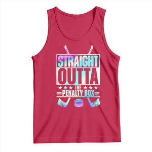 Straight Outta The Penalty Box Tank Top Iridescent Effect Hockey Player Gift TS12 Red Print Your Wear