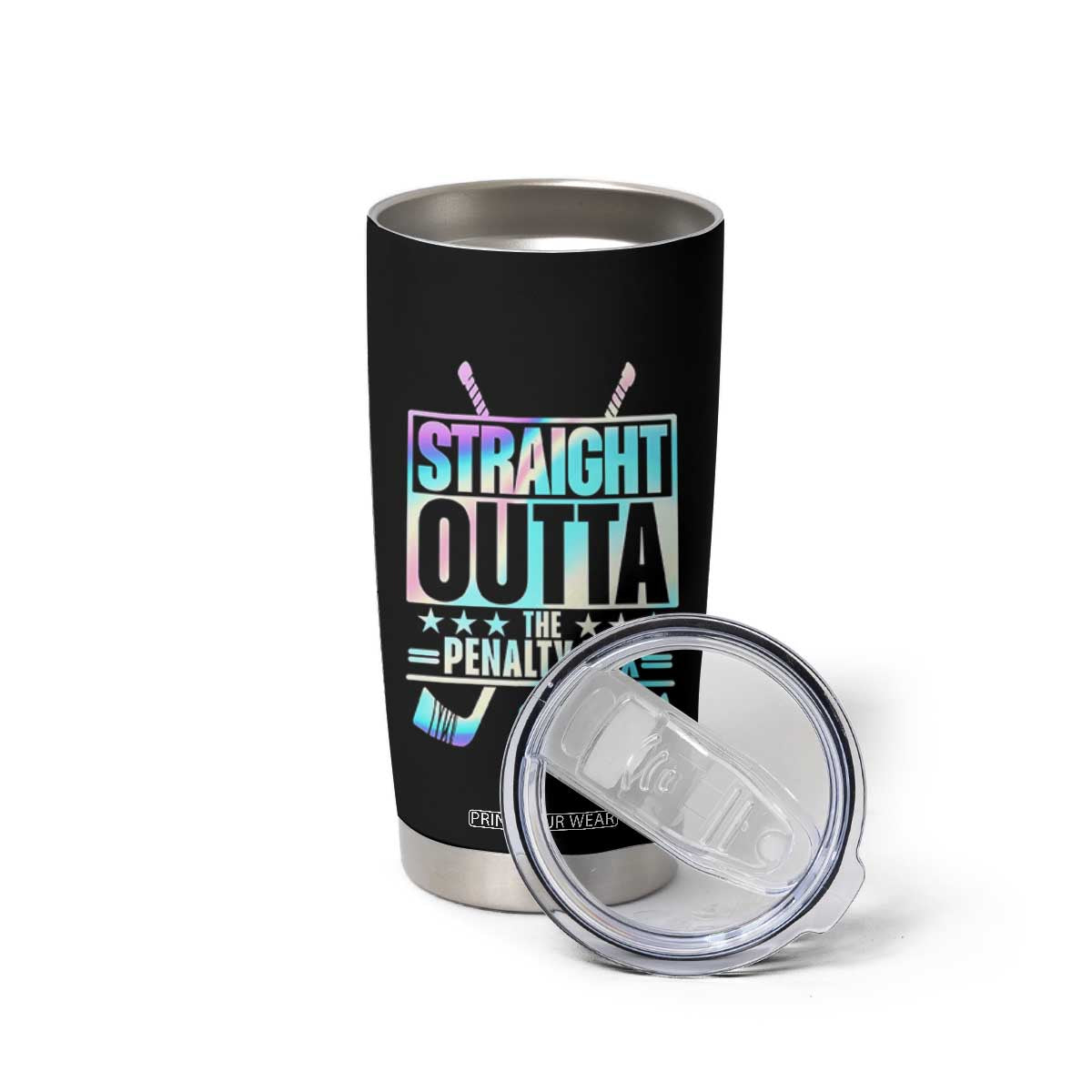 Straight Outta The Penalty Box Tumbler Cup Iridescent Effect Hockey Player Gift TS12 Print Your Wear
