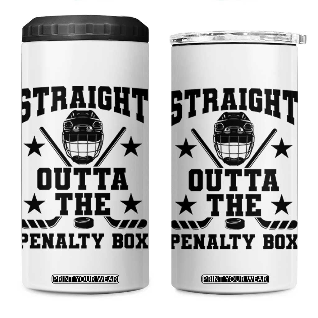 Straight Outta The Penalty Box 4 in 1 Can Cooler Tumbler Funny Youth Ice Hockey Gift TS12 One Size: 16 oz White Print Your Wear