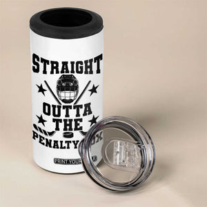 Straight Outta The Penalty Box 4 in 1 Can Cooler Tumbler Funny Youth Ice Hockey Gift TS12 Print Your Wear