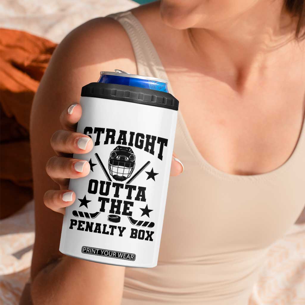Straight Outta The Penalty Box 4 in 1 Can Cooler Tumbler Funny Youth Ice Hockey Gift TS12 Print Your Wear