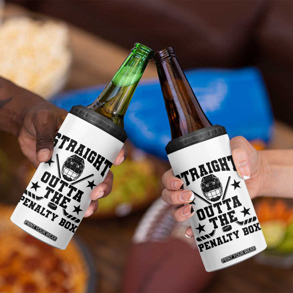 Straight Outta The Penalty Box 4 in 1 Can Cooler Tumbler Funny Youth Ice Hockey Gift TS12 Print Your Wear