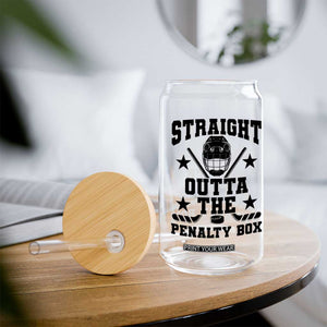 Straight Outta The Penalty Box Glass Can Funny Youth Ice Hockey Gift TS12 Print Your Wear