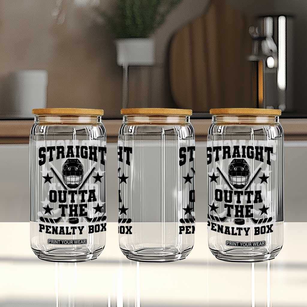 Straight Outta The Penalty Box Glass Can Funny Youth Ice Hockey Gift TS12 Print Your Wear