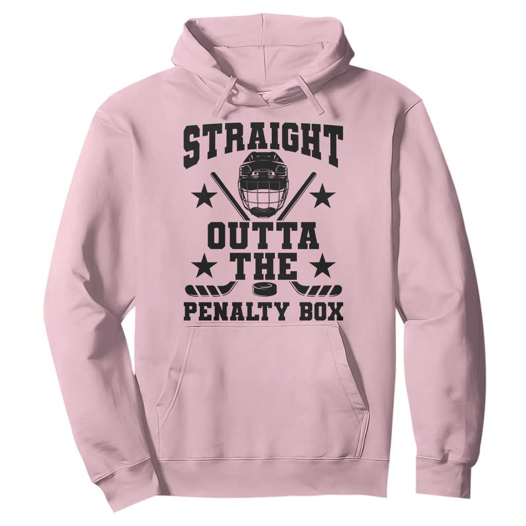 Straight Outta The Penalty Box Hoodie Funny Youth Ice Hockey Gift TS12 Light Pink Print Your Wear