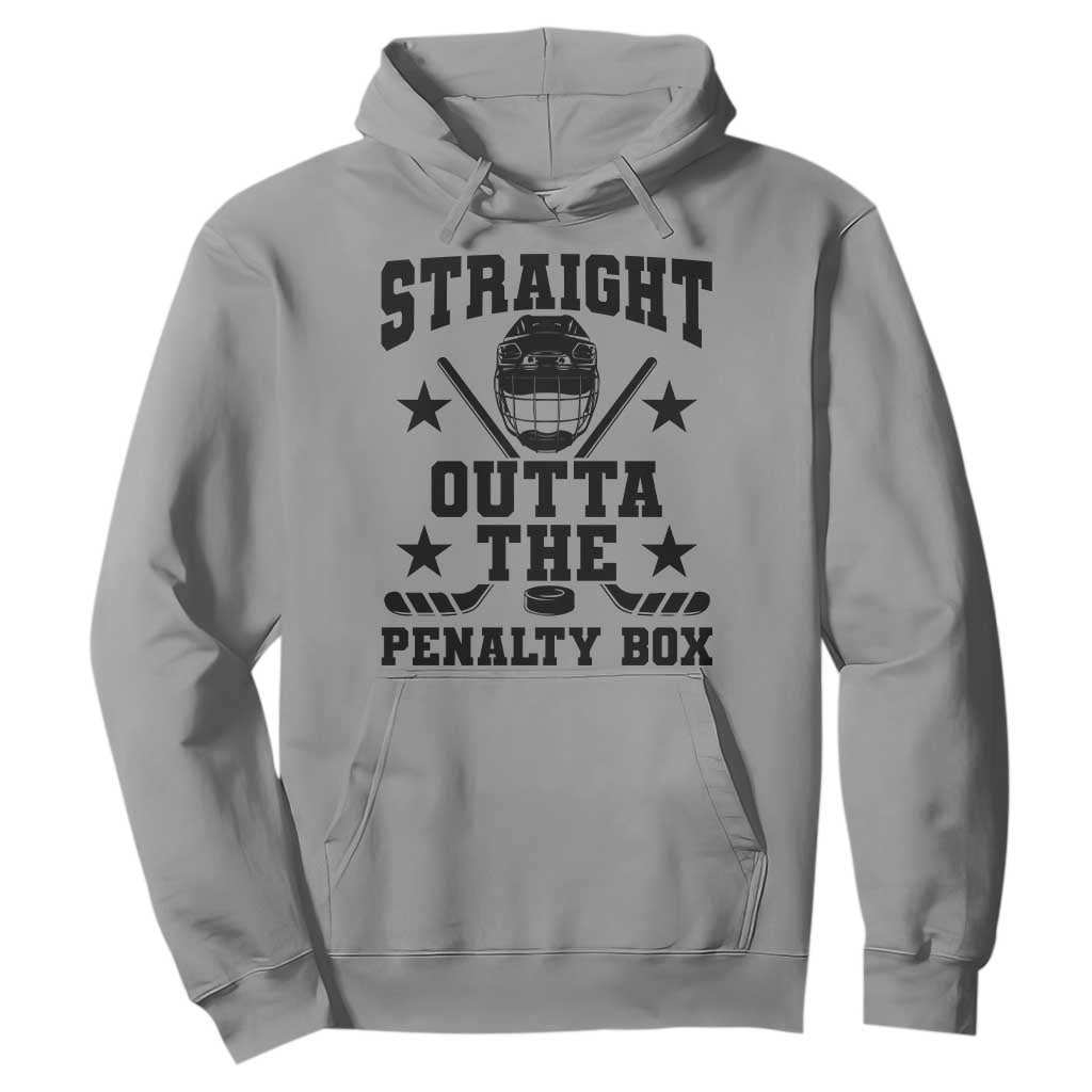 Straight Outta The Penalty Box Hoodie Funny Youth Ice Hockey Gift TS12 Sport Gray Print Your Wear